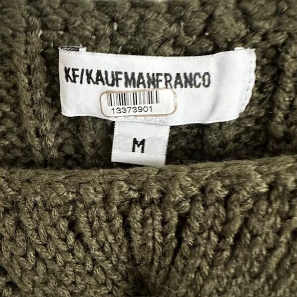 KF / KAUFMANFRANCO Olive Green Ribbed Cable Knit Wool Blend Sweater Med. - Picture 10 of 10